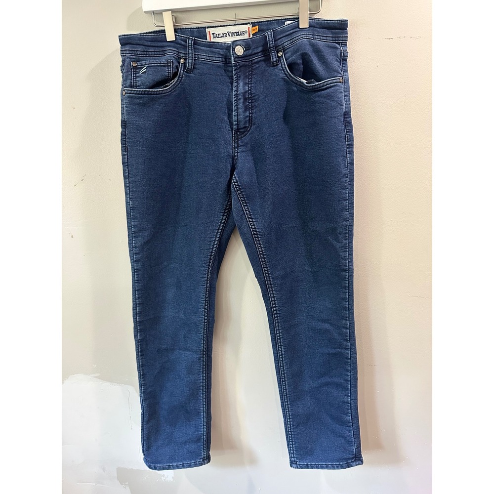 Tailor Vintage Mens Canaan Slim Fit Comfort Stretch Jeans Blue 34x30
